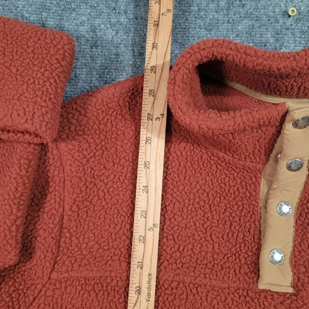 The North Face CRAGMONT Fleece Mens‎ XL 1/4 Snap Front Sherpa Rust Orange